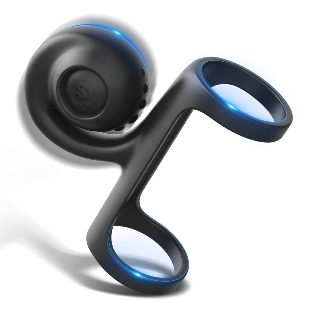 2 in 1 vibration high elasticity double ring penis ring