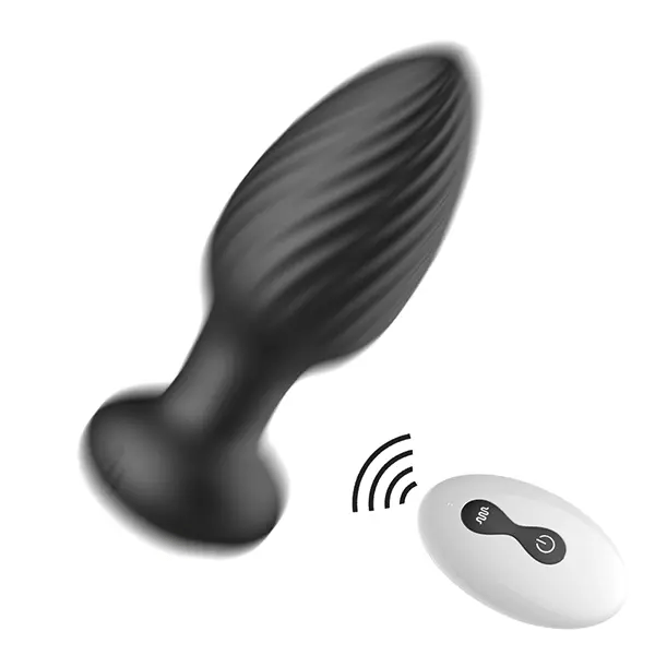 Remote Control Rotating Plug Anal Vibrator Silicone Prostate Massager