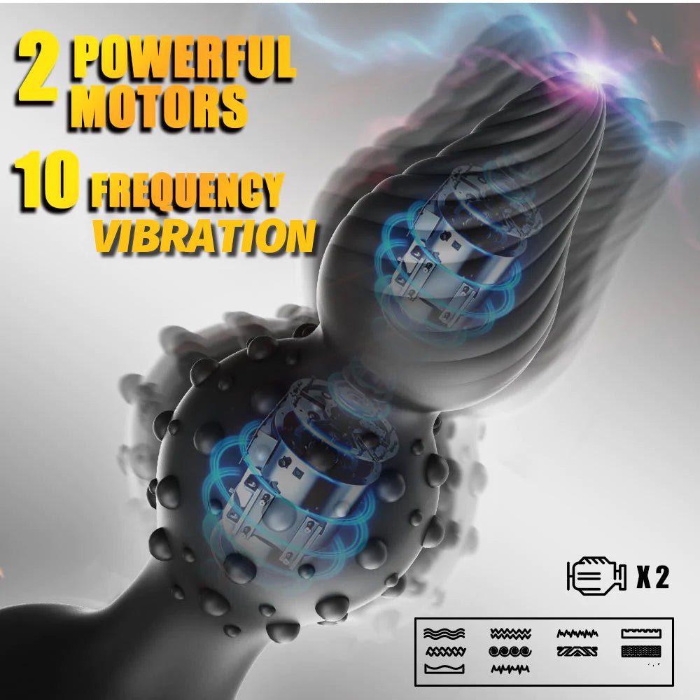 Remote Control Vibration Penis Ring 2-in-1 Anal Plug