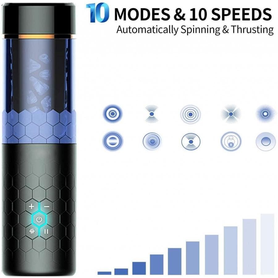 Oral Massage Vibration Masturbation Cup —— Blue Whirlwind