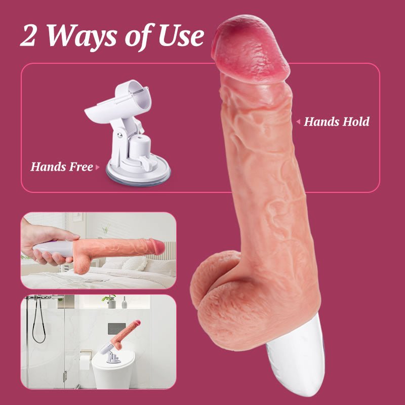11 Inch 8 Thrusting Rotating Vibrating  Remote Control Dildo Machine  - Heating