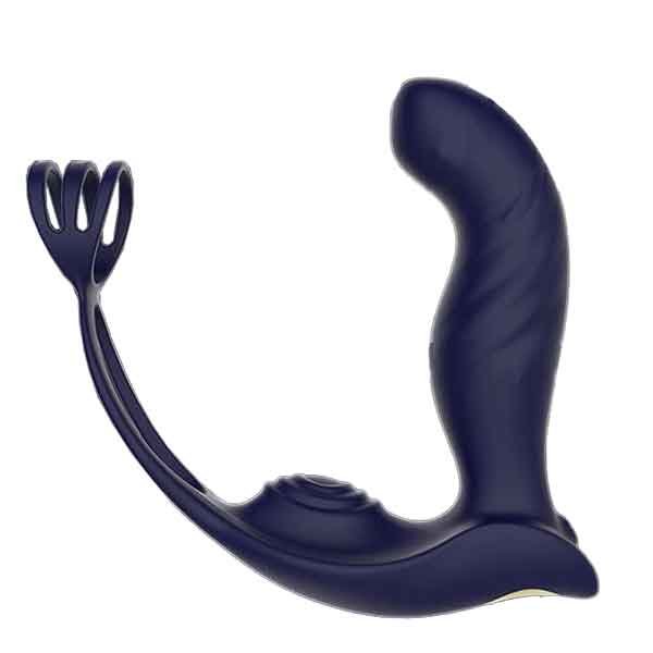 3 in 1 Vibrating Butt Plug Anal Vibrator with Dual Penis Ring