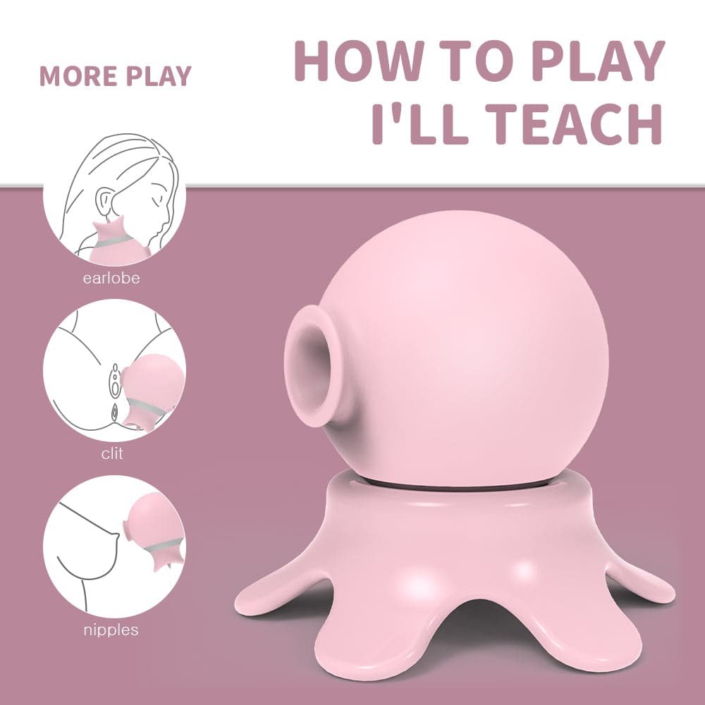 2 in 1 tongue licking and sucking small octopus G-spot masturbator - 7 kinds of vibration mode