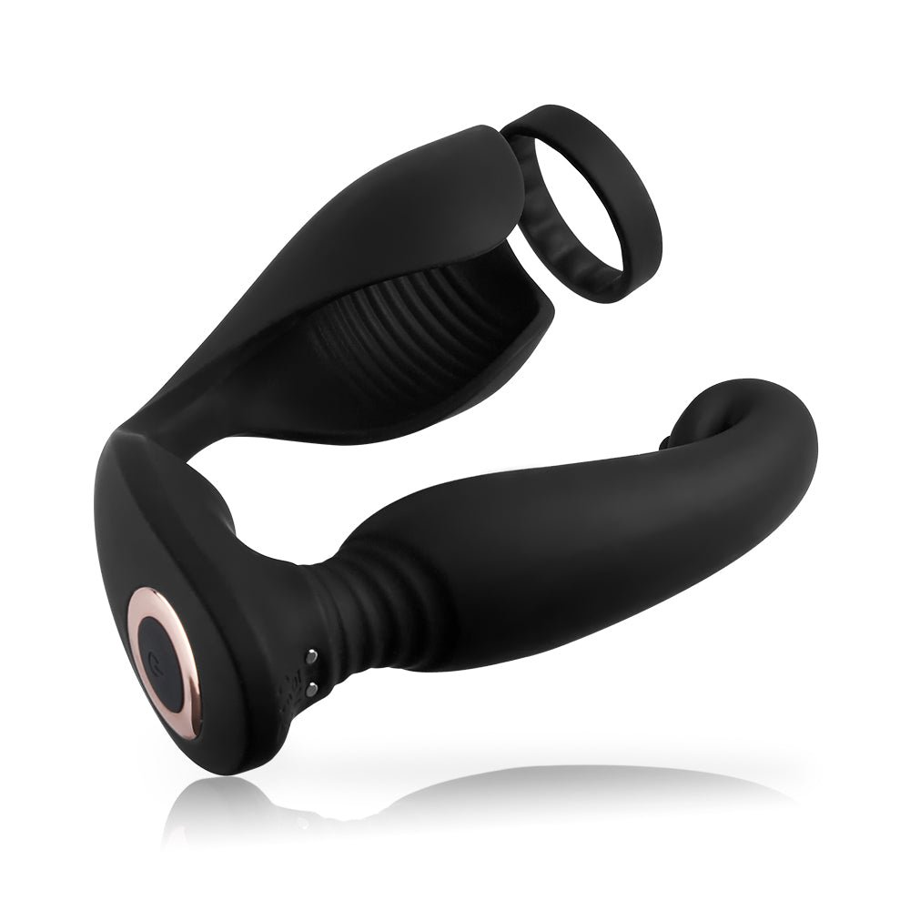 CLIMAXJOY Versatile Vibrating Remote Control Cock Ring Butt Plug Prostate Massager