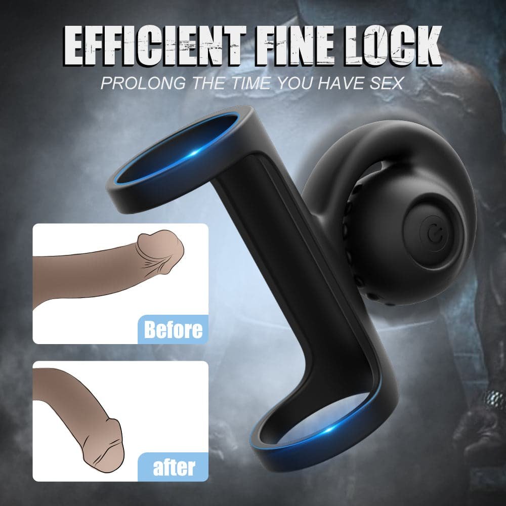 2 in 1 vibration high elasticity double ring penis ring