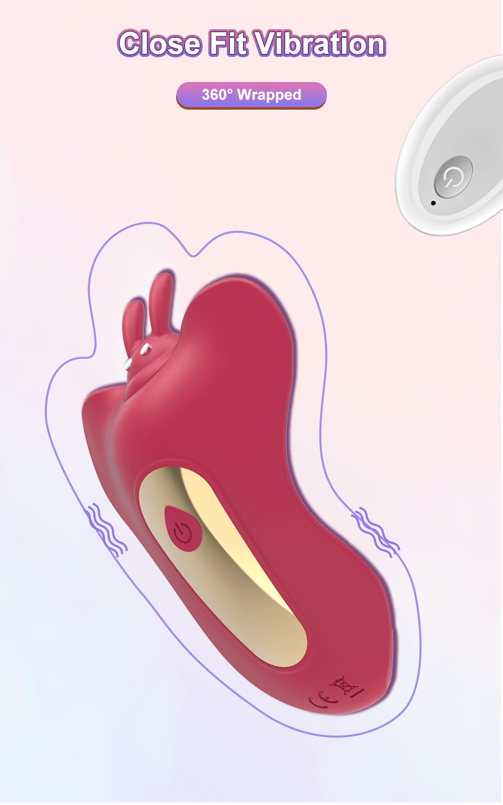 Butterfly vibrator with clit sucker