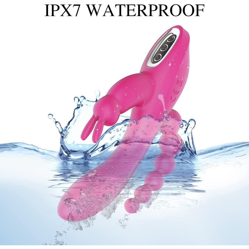 3-in-1 G-spot rabbit vibrator with 7 kinds of vibration-Purplr or Pink