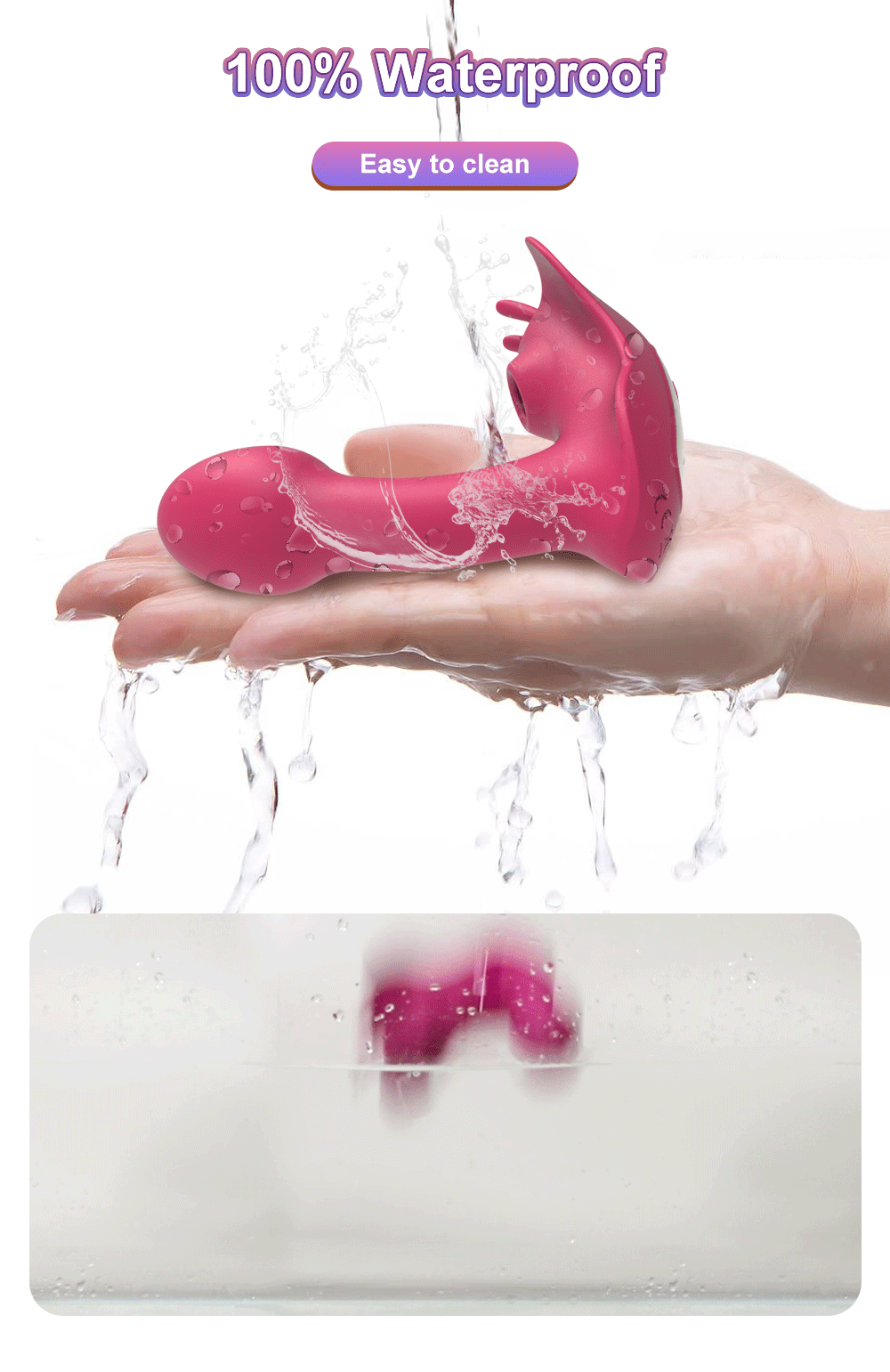 Butterfly vibrator with clit sucker