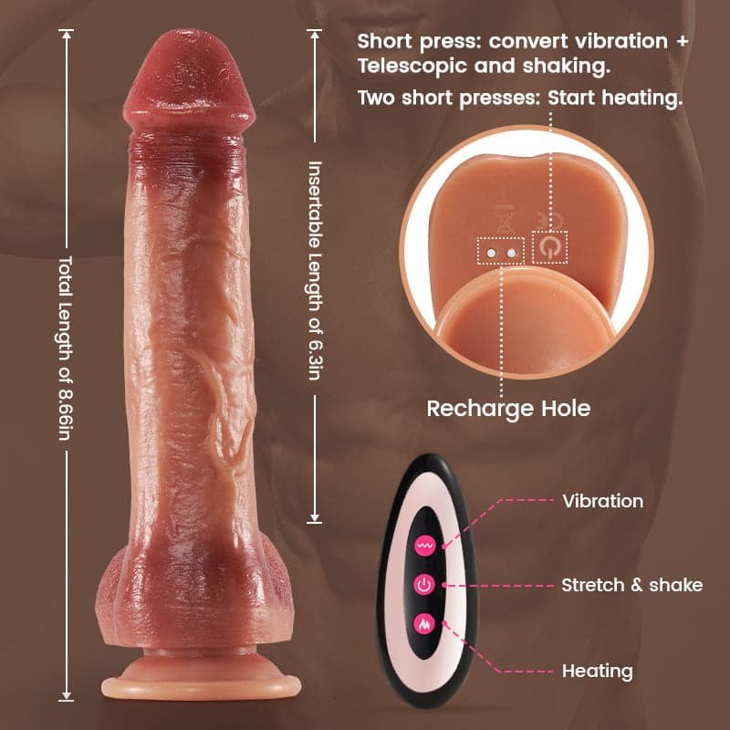 MASK Classic 9-Vibration & 3-Thrusting Swing&Heat Realistic Dildo 8.66 Inch