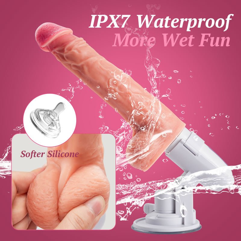 11 Inch 8 Thrusting Rotating Vibrating  Remote Control Dildo Machine  - Heating