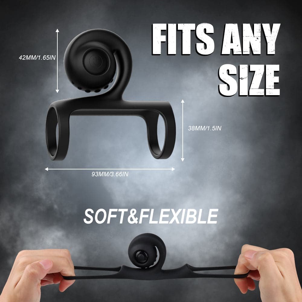 2 in 1 vibration high elasticity double ring penis ring