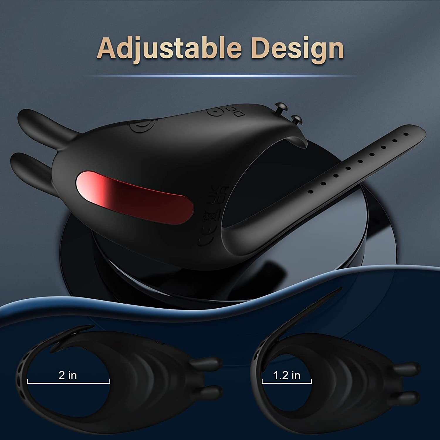 7 Vibration Modes Adjustable Cock Ring Sex Toys For Men